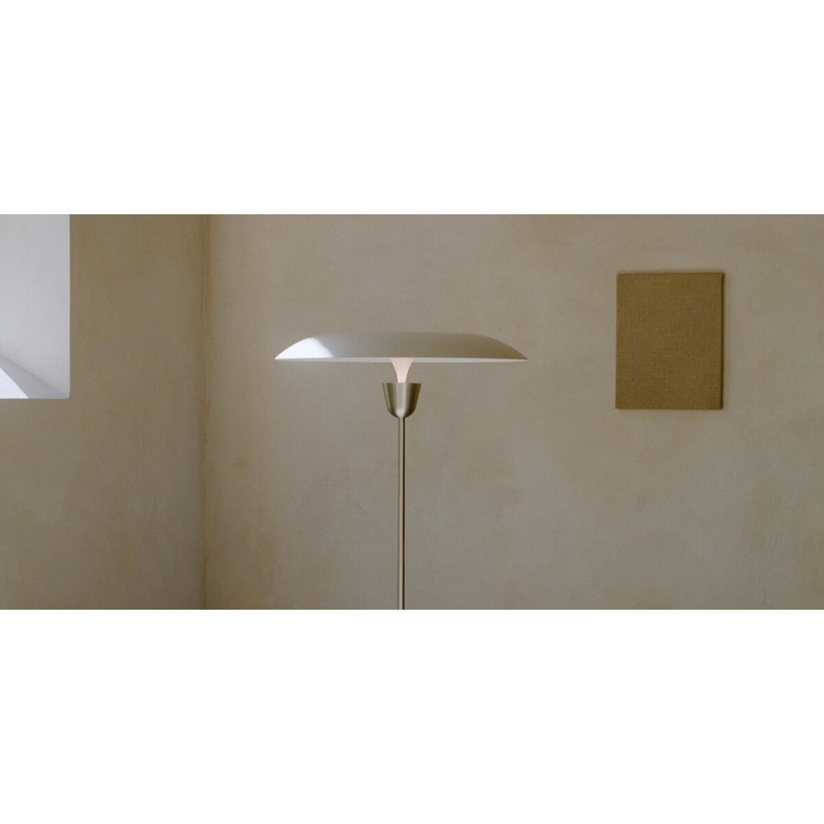 Kantarell Gulvlampe Ø55 Nikkel/Hvid