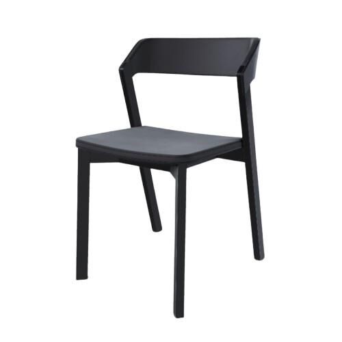 Merano Spisebordsstol Med Polstret Sde & Ryg Sort/Prescott Black