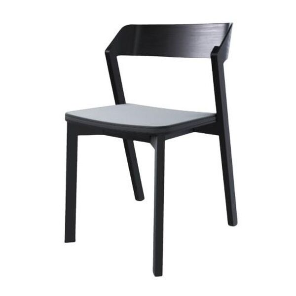 Chaise de Salle à Manger Merano avec Assise Rembourrée Noir