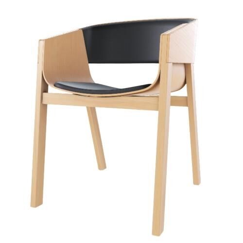 Merano Spisebordsstol Med Armln Med Polstret Sde & Ryg Natural/Prescott Black