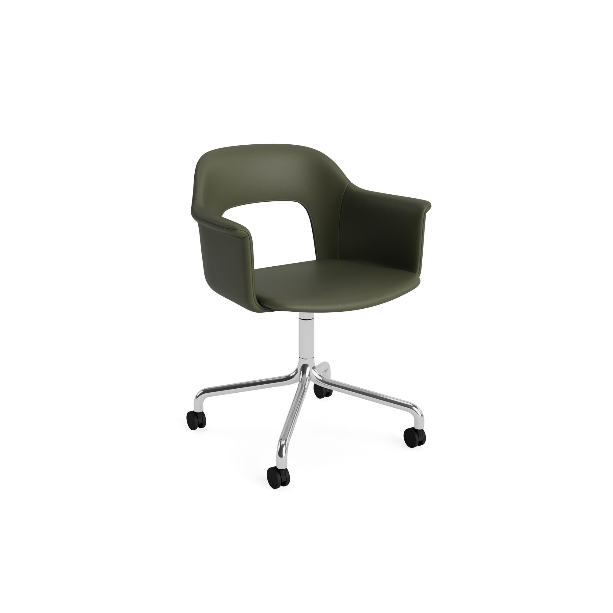 Layout 264 Spisebordsstol Med Armln & Swivel Grano Caper Green/Aluminium
