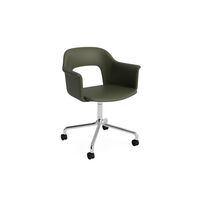 Sedia da pranzo Layout 264 con braccioli e girevole Grano Caper Green/ Alluminio