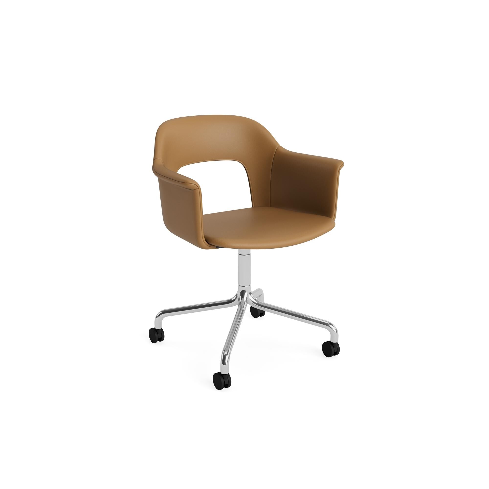 Layout 264 Spisebordsstol Med Armln & Swivel Grano Cognac/Aluminium