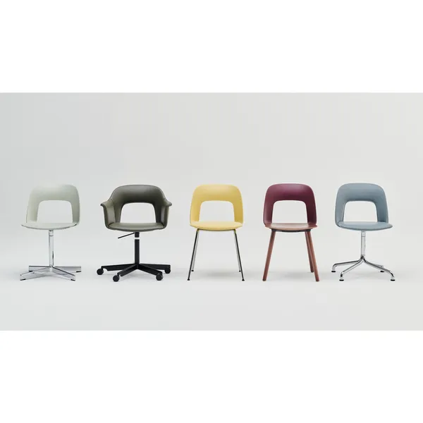 Layout 264 Dining Chair With Armrest & Swivel Grano Cognac/ Aluminum