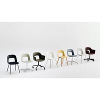 Layout 251 Dining Chair With Armrest & Swivel Cream White/ Black