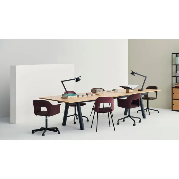 Layout 251 Dining Chair With Armrest & Swivel Pastel Green/ Aluminum