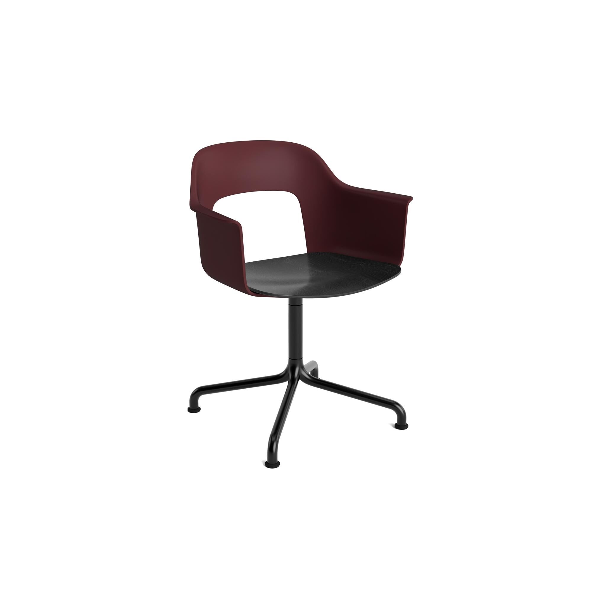 Layout 252 spisestol med armlener og svingbar bordeaux/ Sort