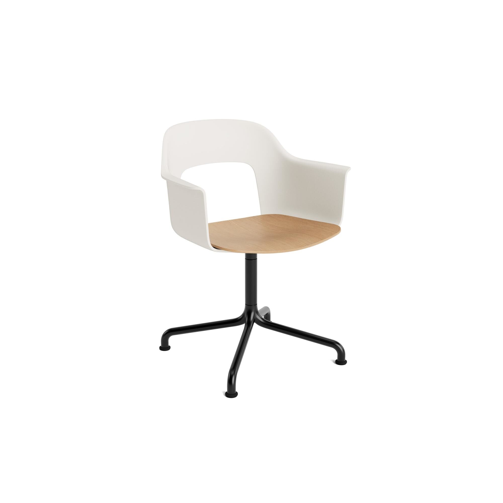 Layout 252 Spisebordsstol Med Armln & Swivel Eg/Creme Hvid/Sort