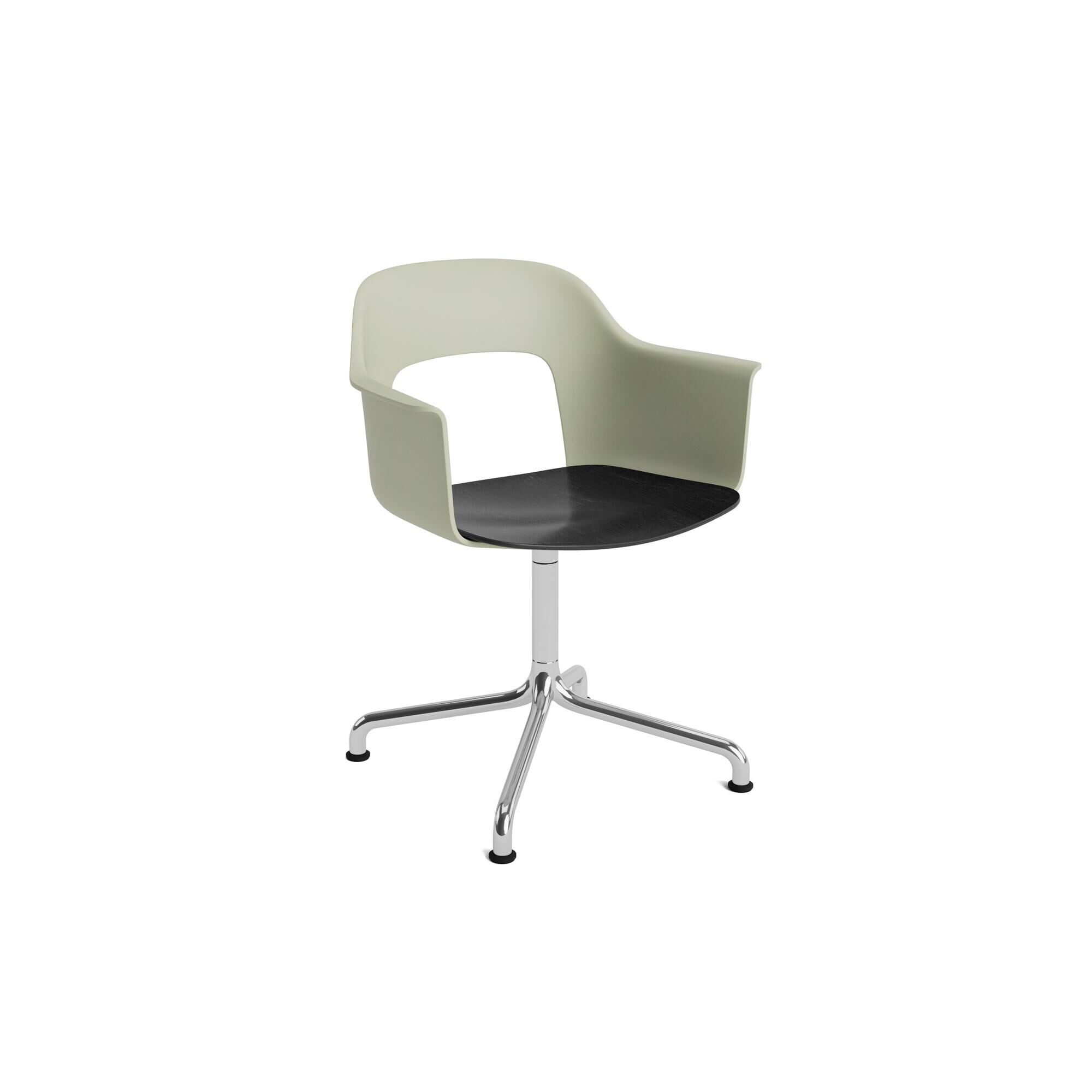 Layout 252 spisestol med armlener og svingbar Grønn/ Sort