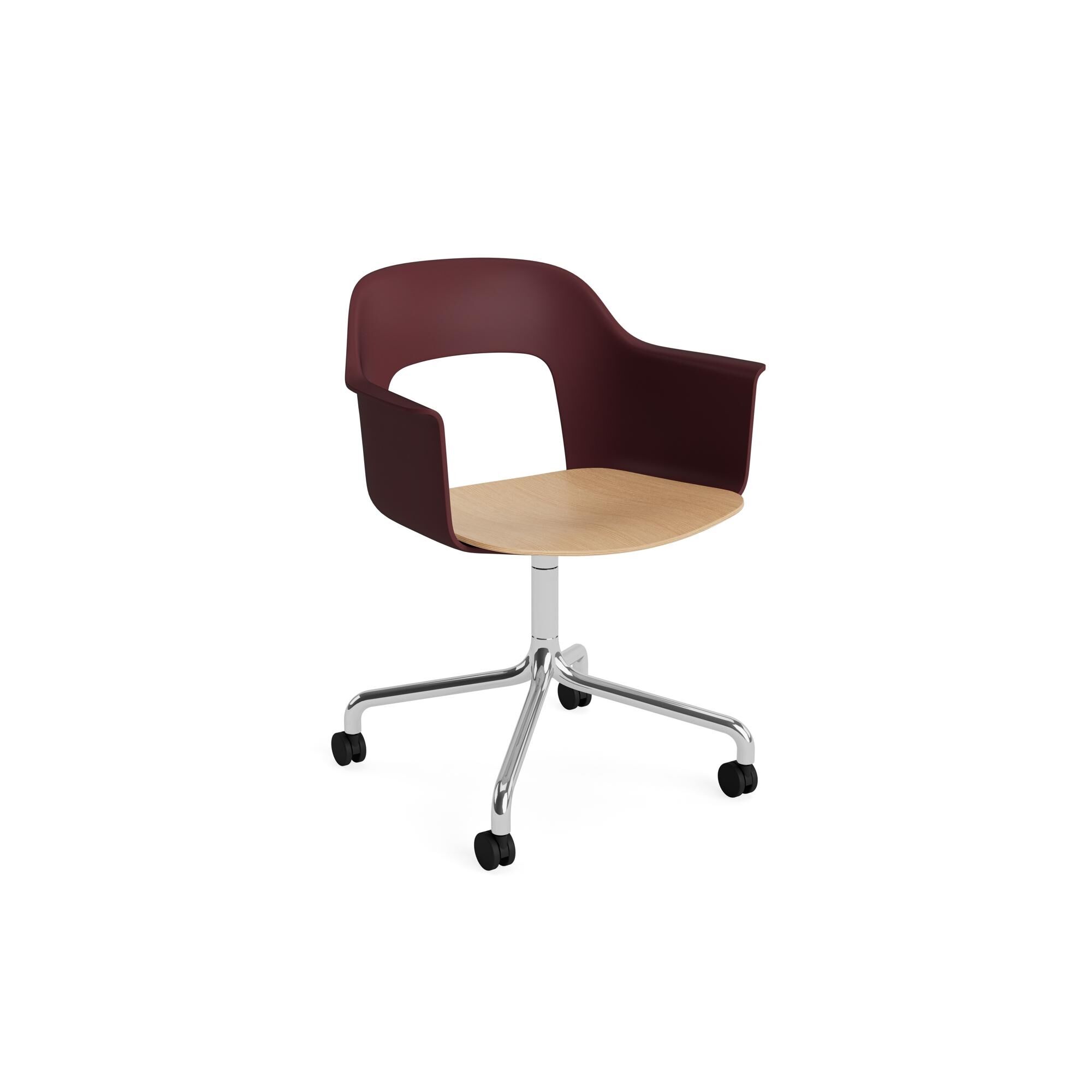Layout 262 Spisebordsstol Med Armln & Swivel Eg/Bordeaux/Aluminium