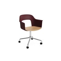 Layout 262 Dining Chair With Armrest & Swivel Oak/Bordeaux/ Aluminum