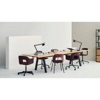 Layout 262 Dining Chair With Armrest & Swivel Oak/Bordeaux/ Aluminum