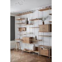 Shelving Bookcase High Oak/Deep Blue