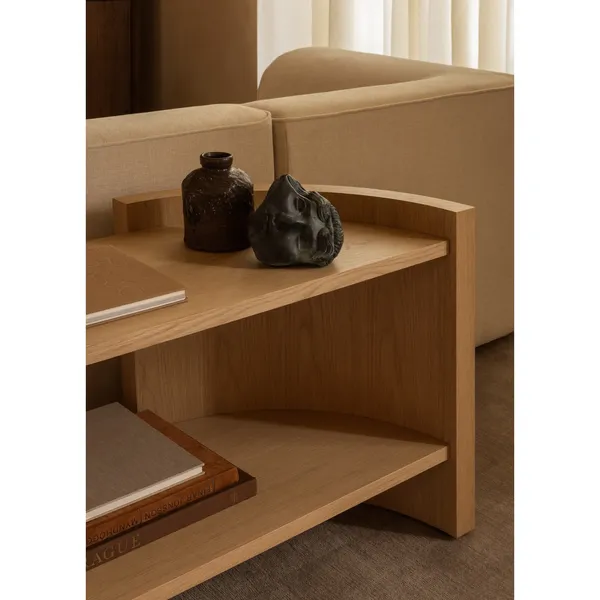 Crescent Bookcase H60 Lacquered Veneer