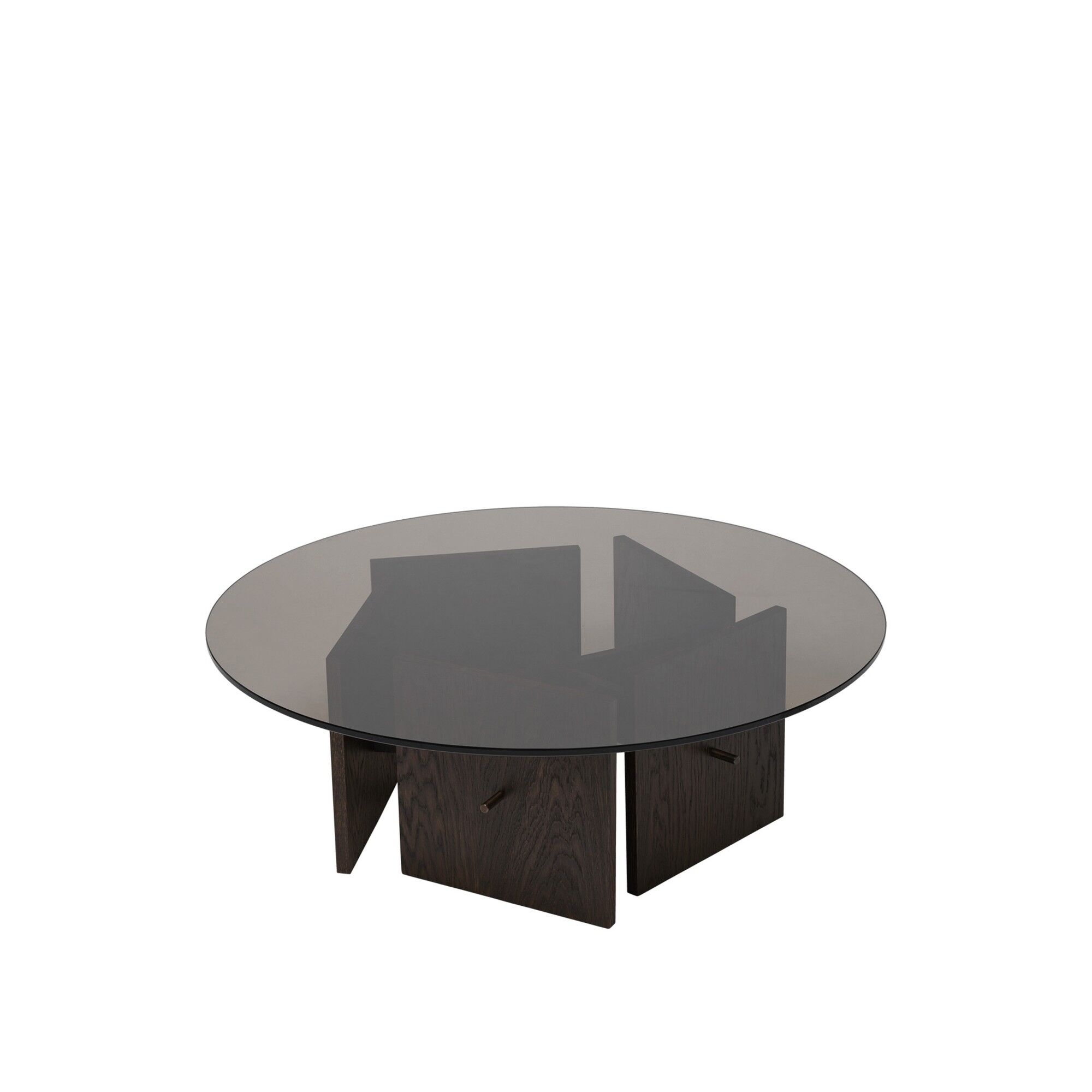 Aukko Sofabord Tonet Glas/Mrkbejdset Eg
