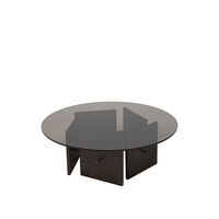 Aukko Coffee Table Tinted Glass/Dark Stained Oak