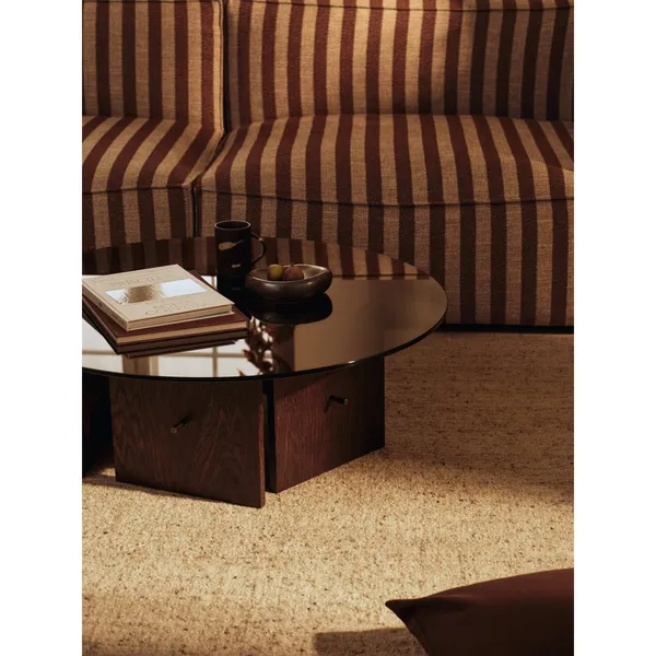 Aukko Coffee Table Tinted Glass/Dark Stained Oak