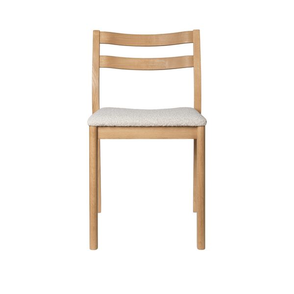 Sedia da pranzo Boda , in rovere naturale/bouclé/ Bianco Sporco