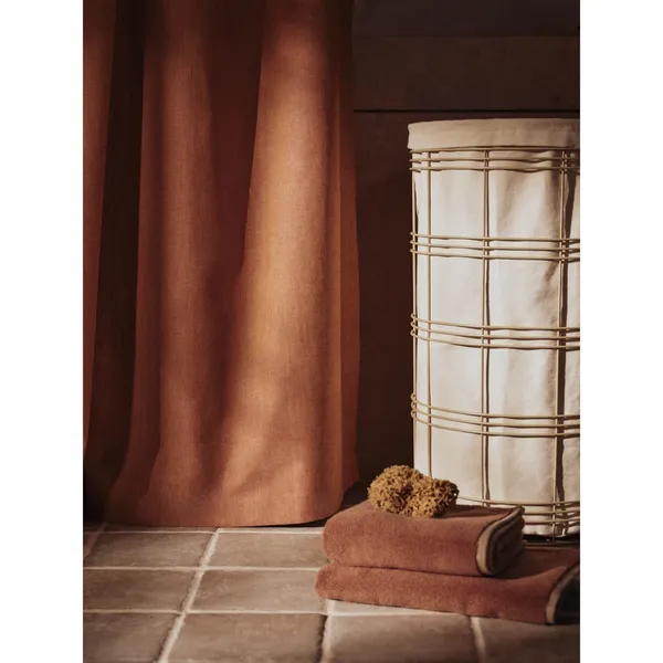 Chambray Shower Curtain Brown Clay