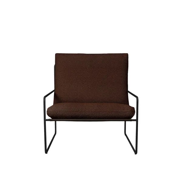 Desert 1-Seater Sofa Pure Bouclé/ Black/ Chestnut