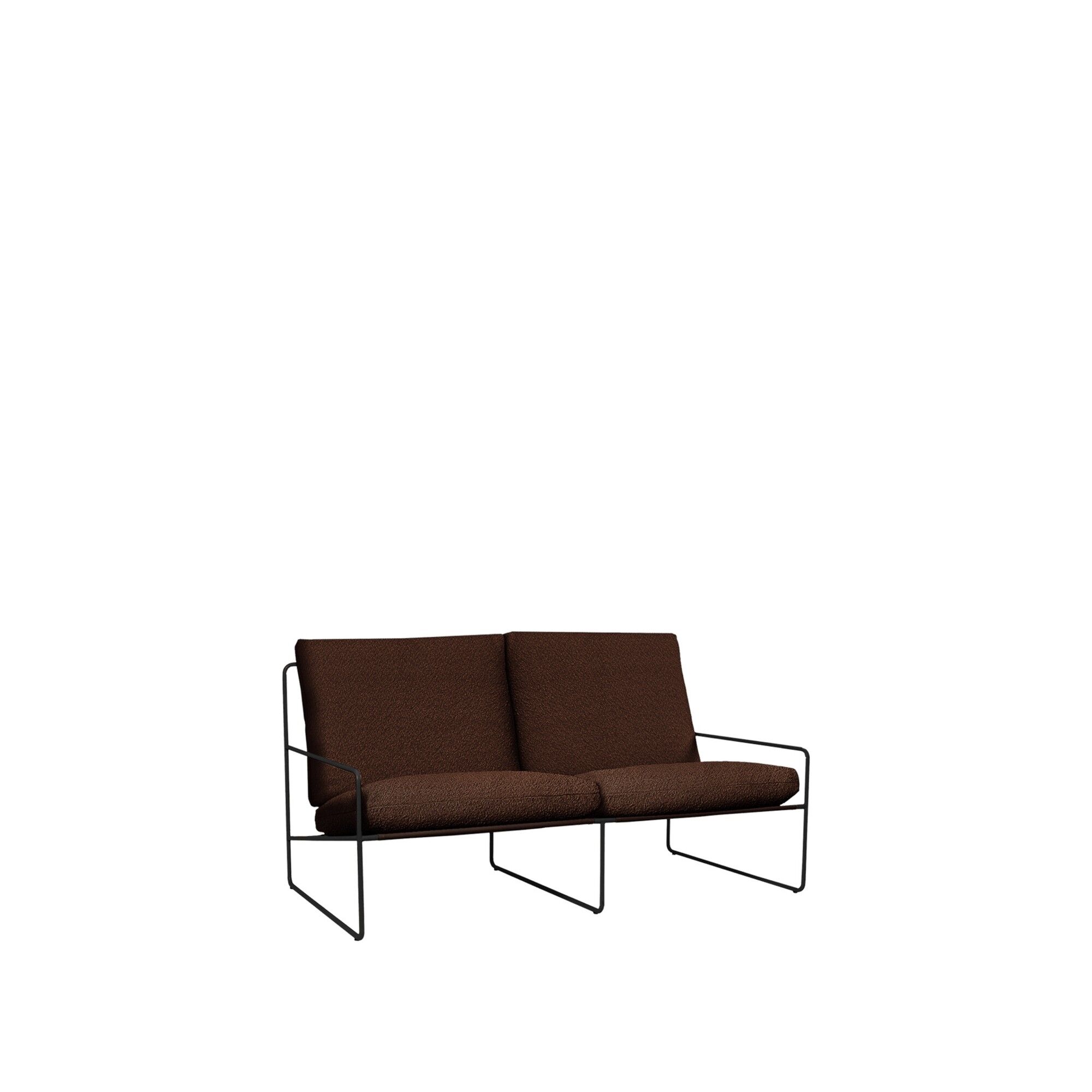 Desert 2-seters sofa Pure Bouclé/ Sort/ Kastanje