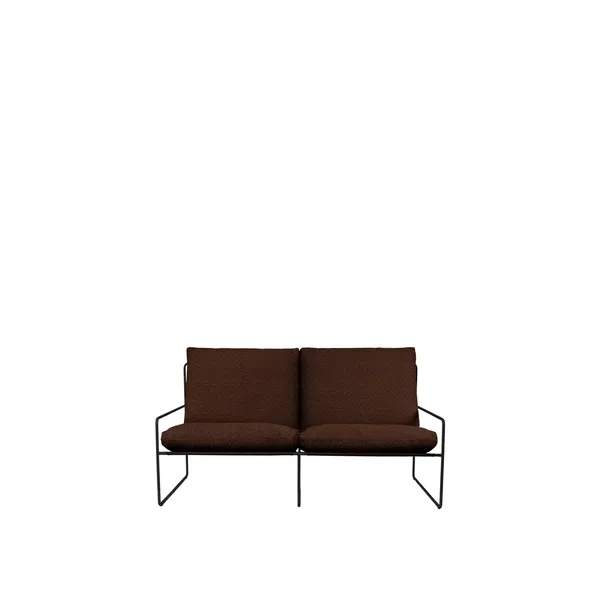 Desert 2-Seater Sofa Pure Bouclé/ Black/ Chestnut