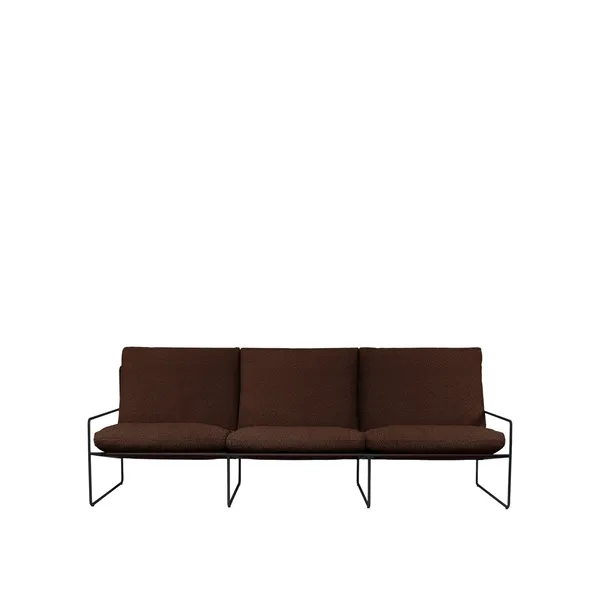 Desert 3-Seater Sofa Pure Bouclé/ Black/ Chestnut
