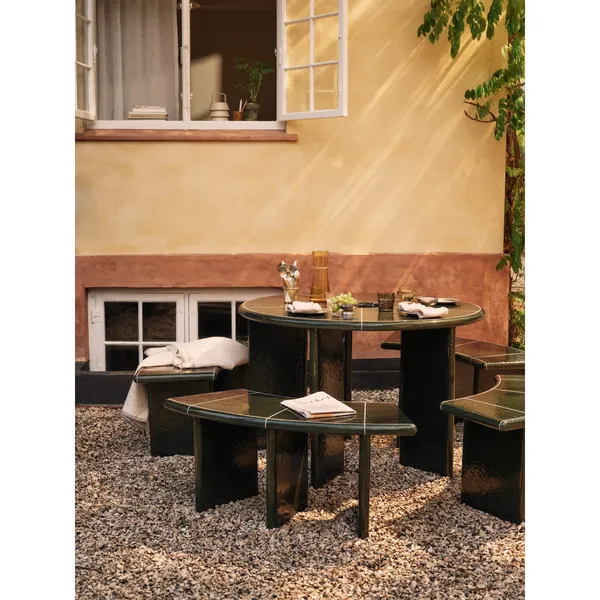 Deya Dining Table Ø120 Dark green