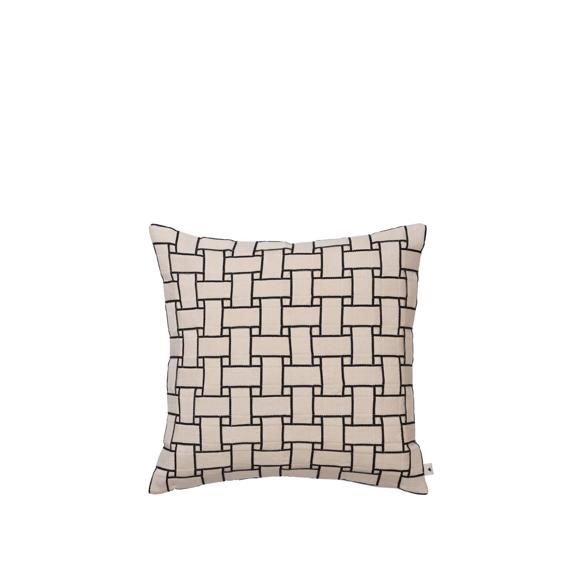 Housse de coussin Lattice Blanc cassé/ Noir