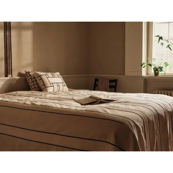 Lattice Cushion Cover Rectangular Off White/ Black