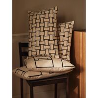 Lattice Offset Cushion Rectangular Off White/ Black