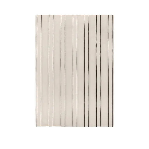 Copriletto Matrimoniale in Twill , Bianco Sporco/ Nero
