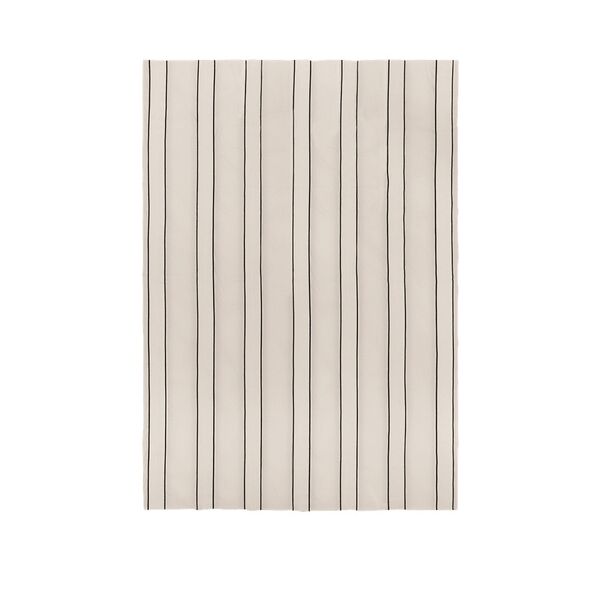 Copriletto Matrimoniale in Twill , Bianco Sporco/ Nero