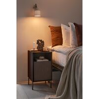 672 Bedside Table Dark Oak