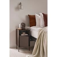 672 Bedside Table Dark Oak