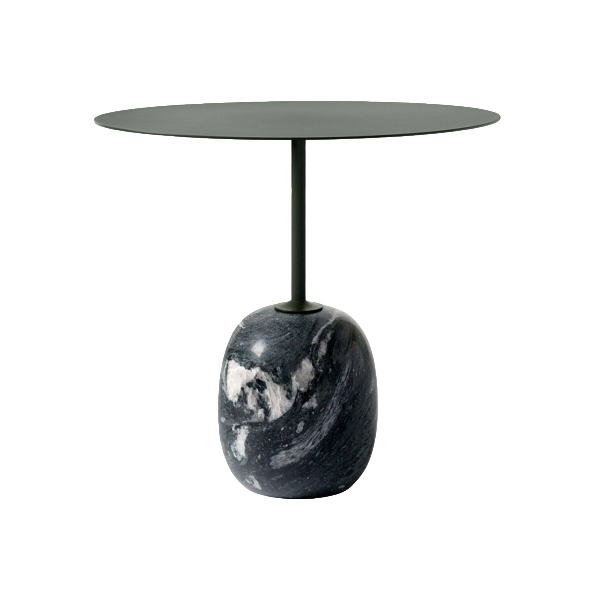 Table Basse Ovale Lato LN9 en Marbre Vert foncé/Verde Grigio