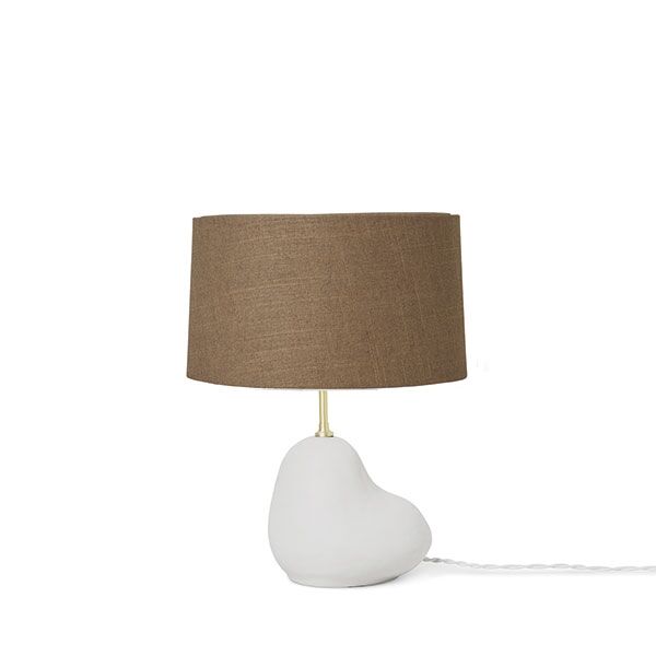 Hebe Bordlampe Liten Hvit M. Brun Skygge
