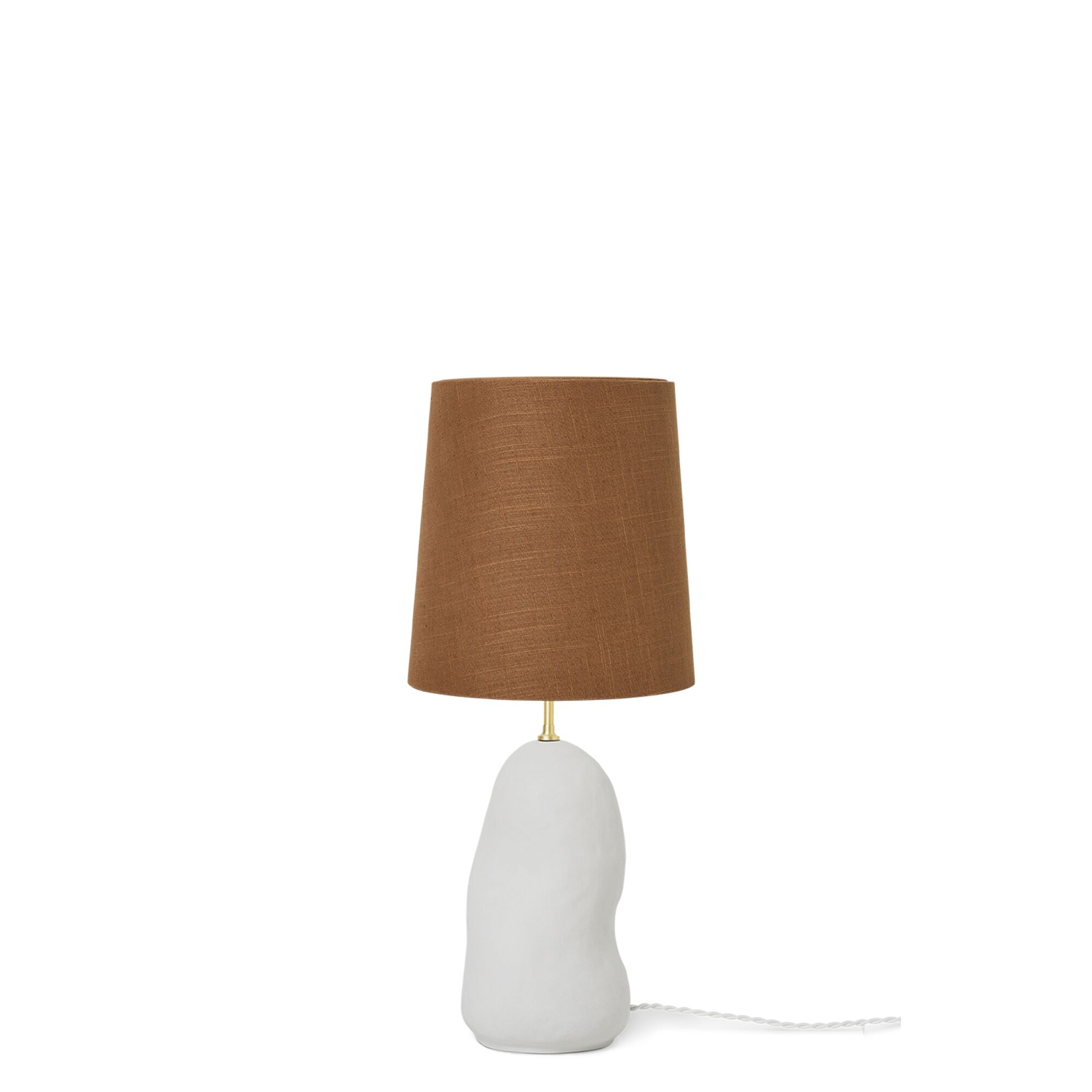 Hebe Bordlampe Medium Hvit M. Brun Skygge