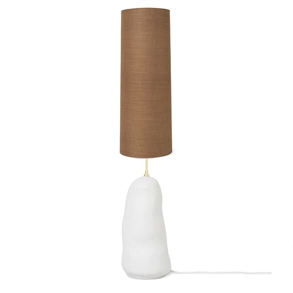 Hebe Gulvlampe Stor Hvit med Brun Skjerm