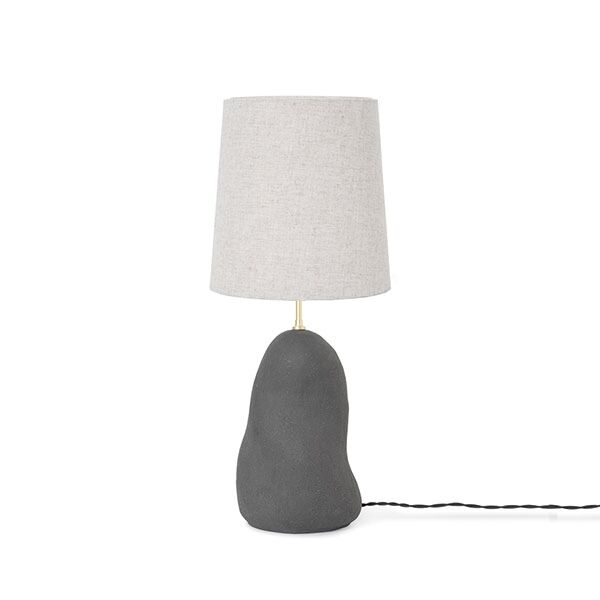 Hebe Bordlampe Medium Svart M. Hvit Skygge