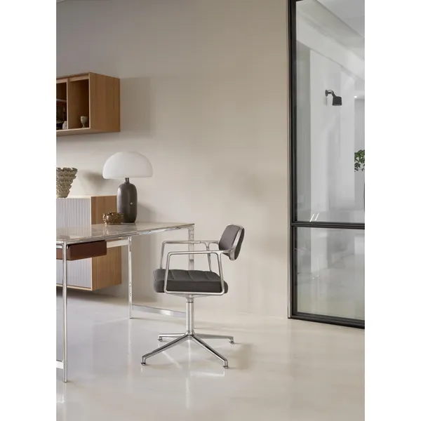 453 Drehstuhl Special Edition mit Bodengleitern, Farbe: Tide/Dunkelbraun