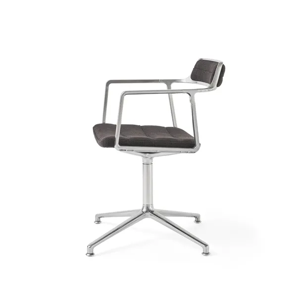 452 Drehstuhl Special Edition mit Bodengleitern, Farbe: Tide/Dunkelbraun