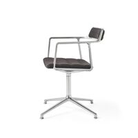 452 Drehstuhl Special Edition mit Bodengleitern, Farbe: Tide/Dunkelbraun