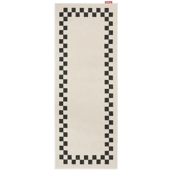 Alfombra Carpretty Catwalk Check de 80x200 Cm, Color Antracita/ Crema.