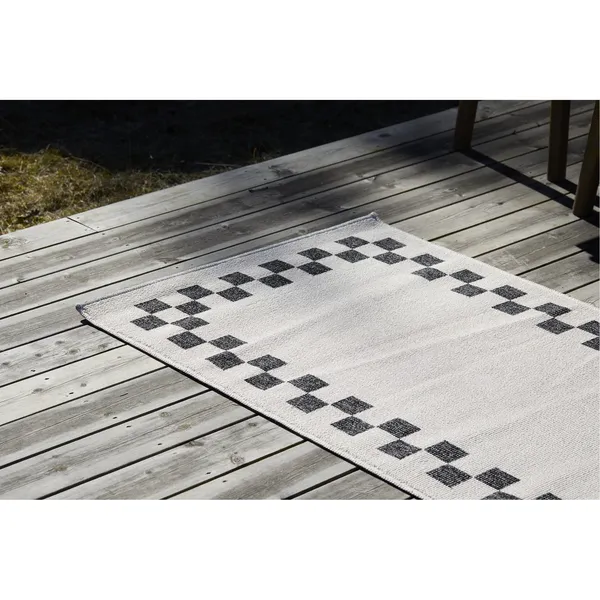 Alfombra Carpretty Catwalk Check de 80x200 Cm, Color Antracita/ Crema.