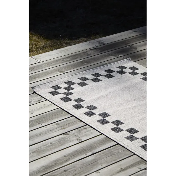 Alfombra Carpretty Catwalk Check de 80x200 Cm, Color Antracita/ Crema.