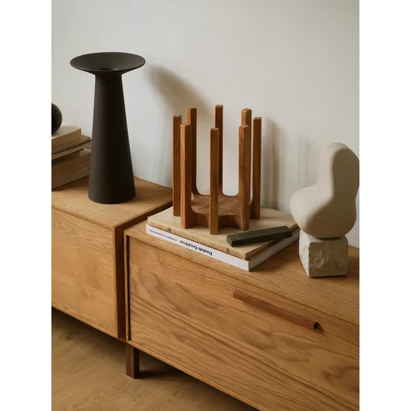 Stack Top Display Cabinet Warm Oak