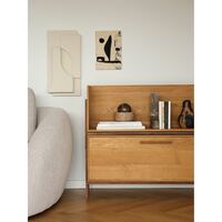 Stack Top Display Cabinet Warm Oak