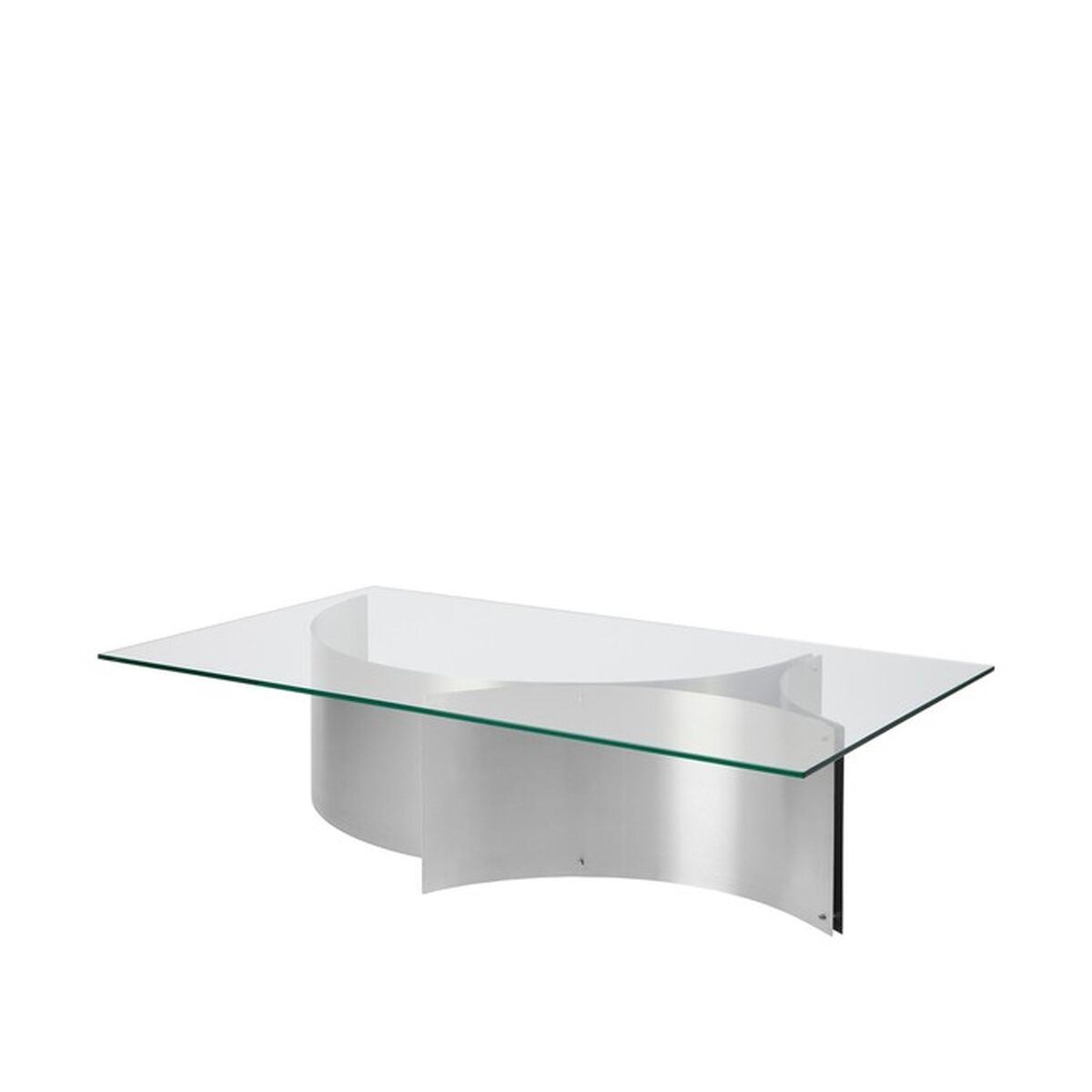 Curated Coffee Table Brushed Stainless Steel/ Glass