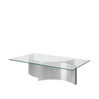 Curated Coffee Table Brushed Stainless Steel/ Glass